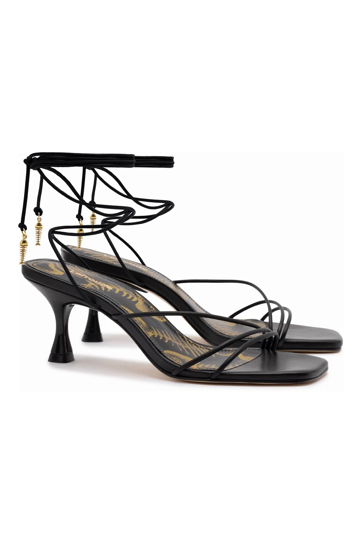 Larroude Nadia Sandal In Black Leather