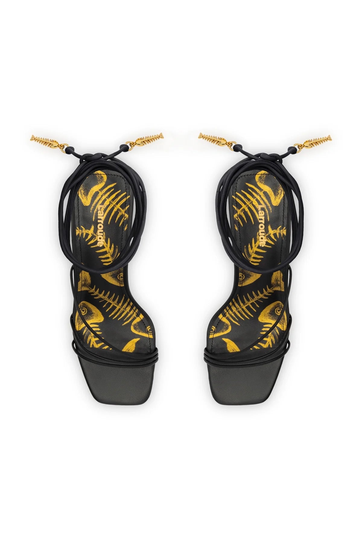 Larroude Nadia Sandal In Black Leather