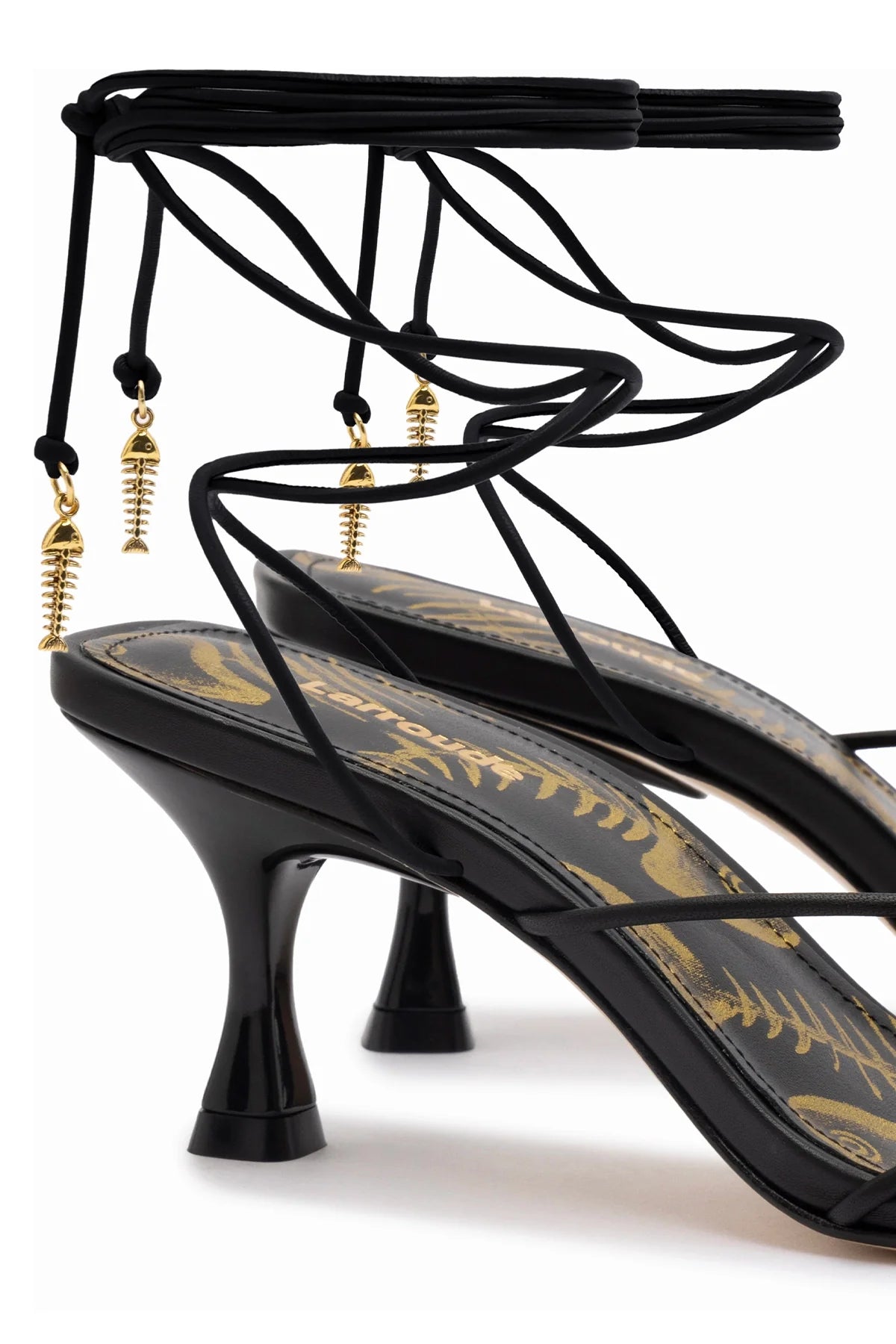 Larroude Nadia Sandal In Black Leather