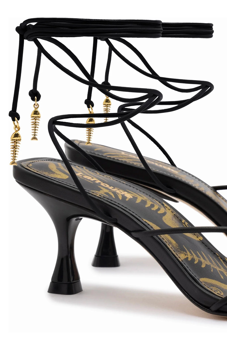 Larroude Nadia Sandal In Black Leather