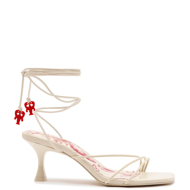 Larroude Nadia Sandal In Ivory Leather