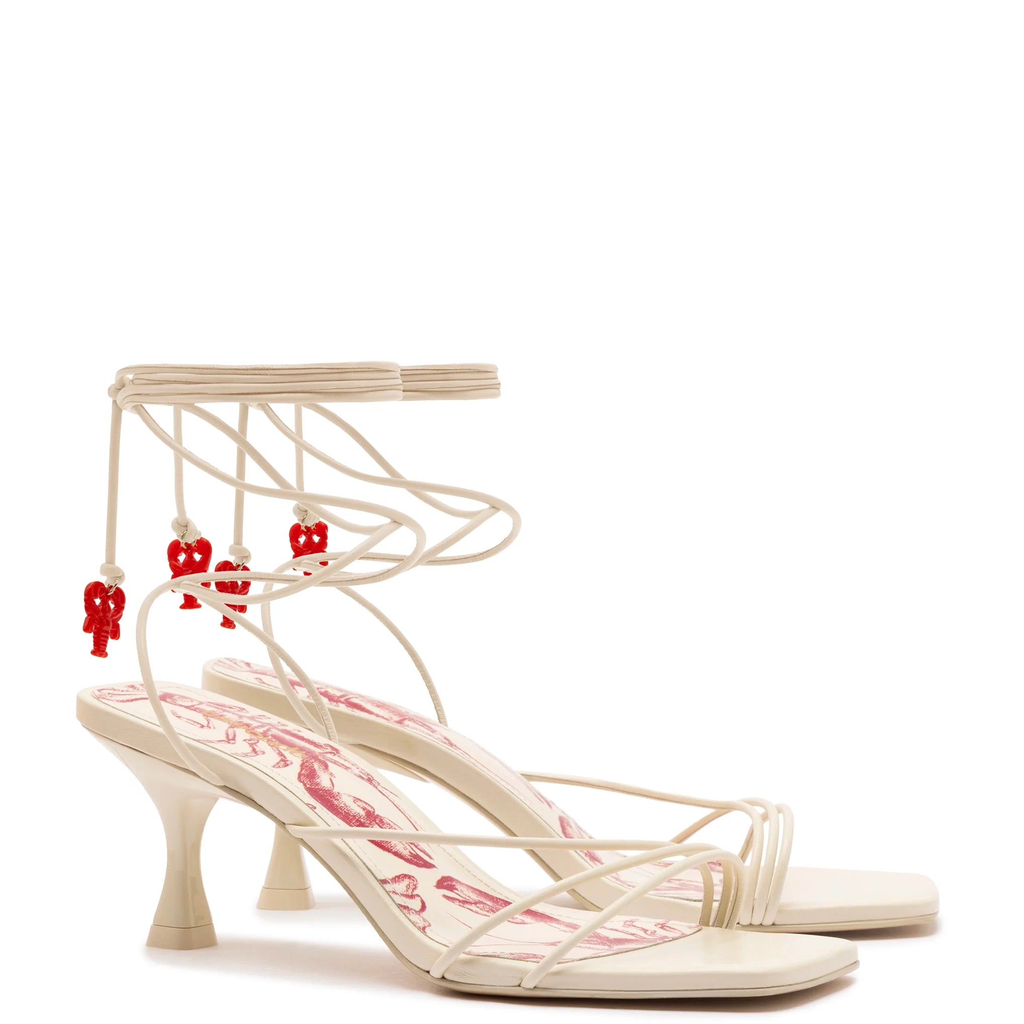 Larroude Nadia Sandal In Ivory Leather
