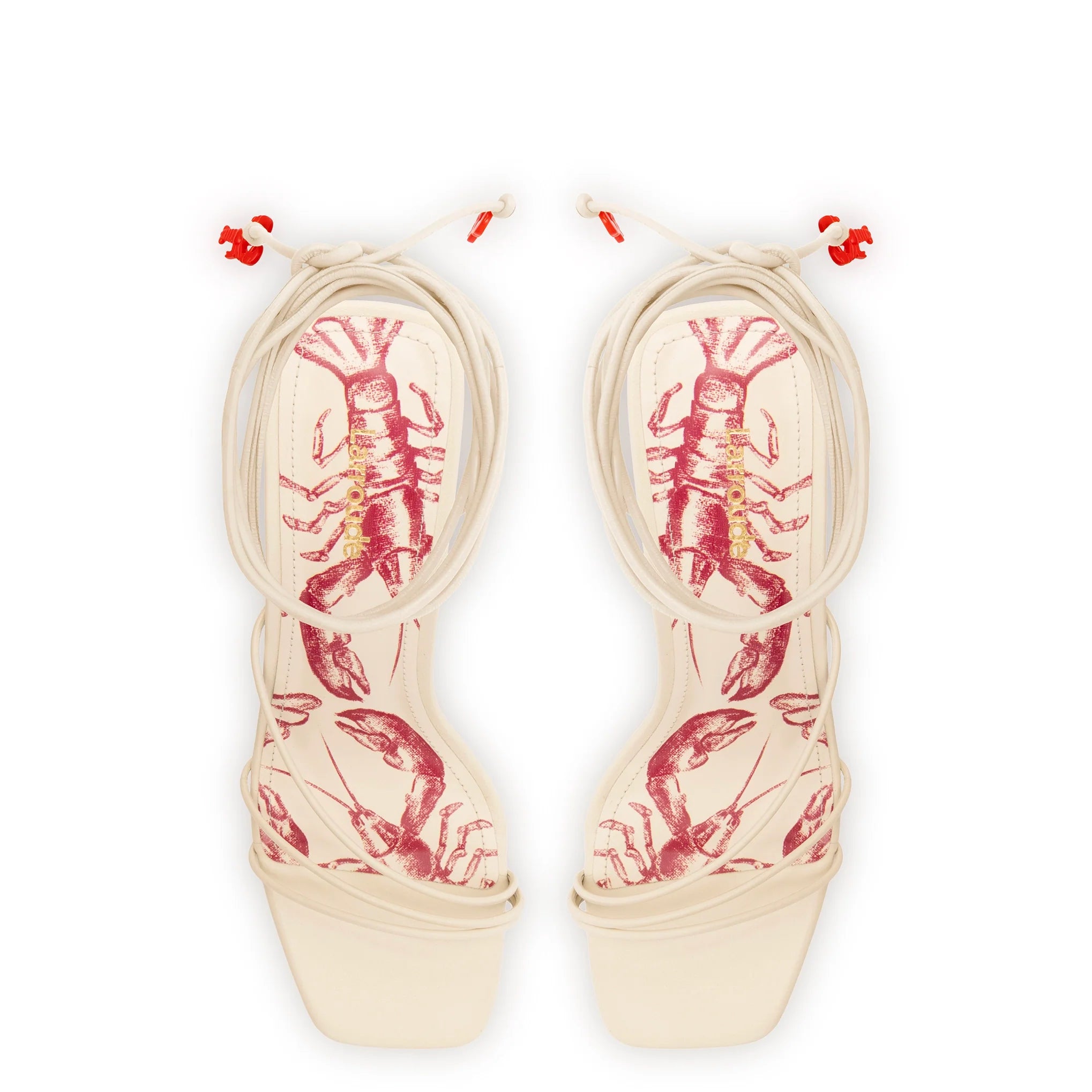 Larroude Nadia Sandal In Ivory Leather