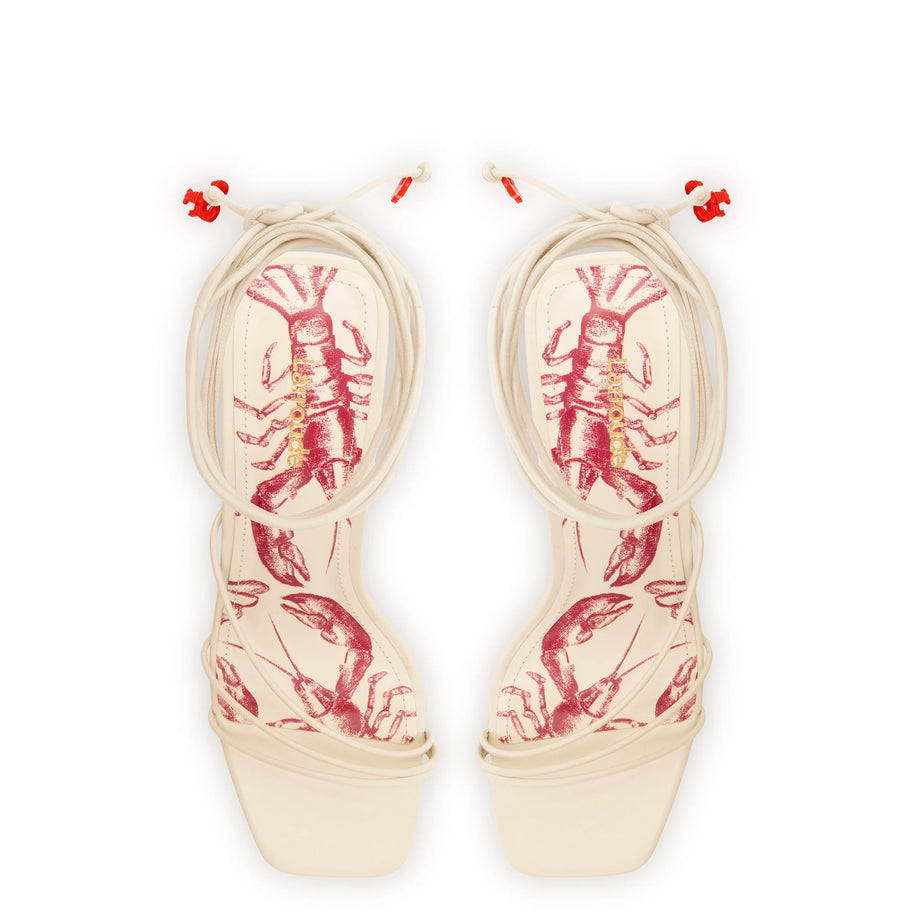 Larroude Nadia Sandal In Ivory Leather