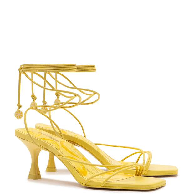 Larroude Nadia Sandal In Lemonade Leather