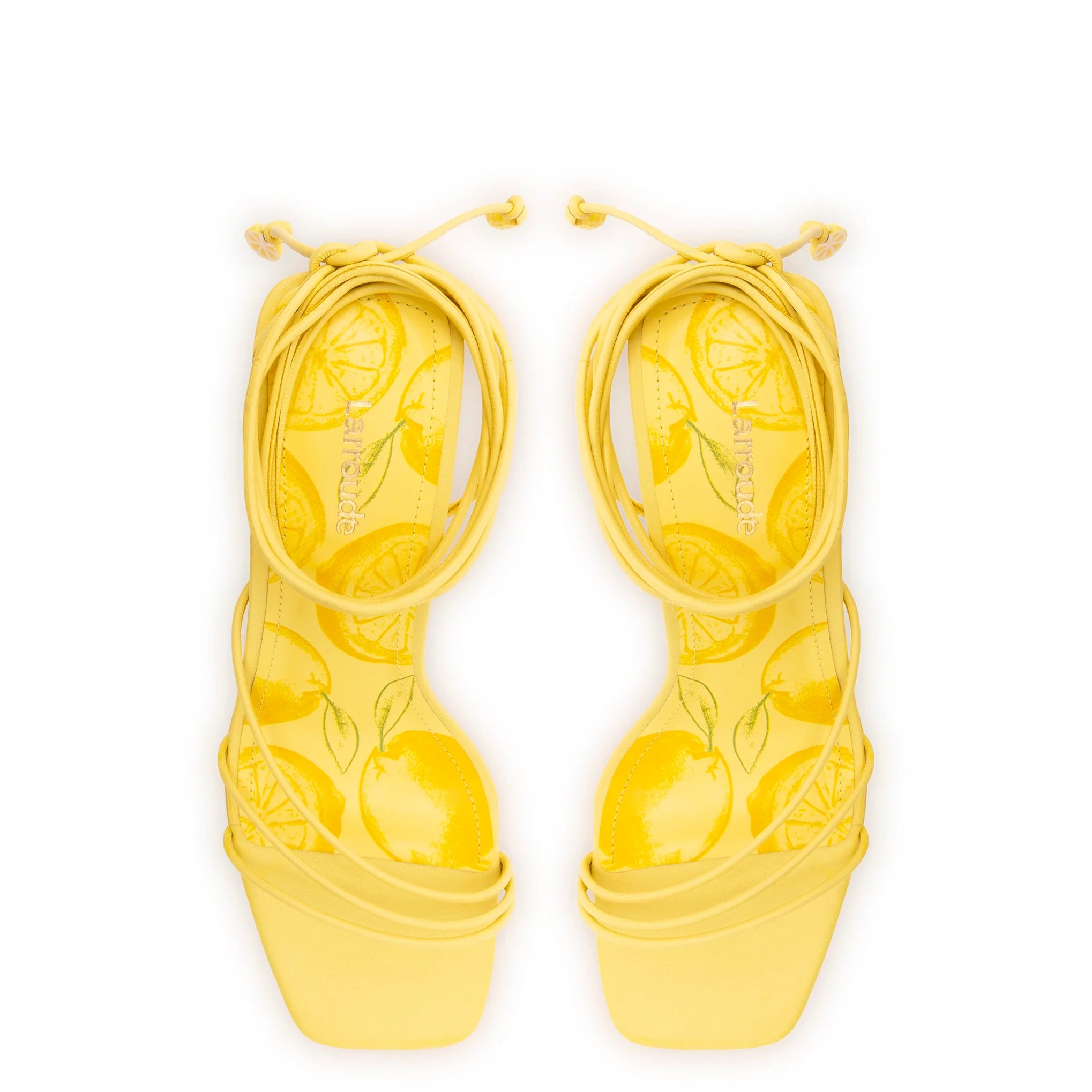 Larroude Nadia Sandal In Lemonade Leather