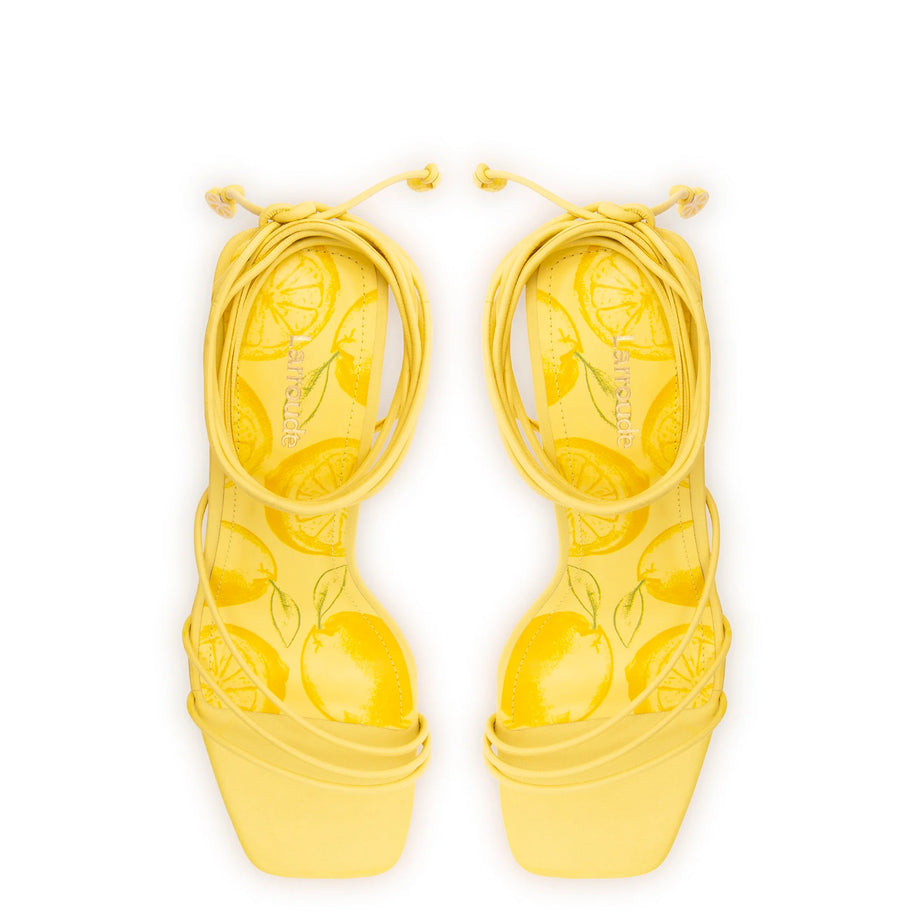 Larroude Nadia Sandal In Lemonade Leather