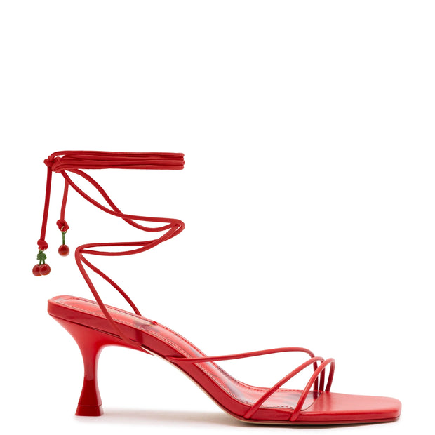Larroude Nadia Sandal In Scarlet Leather