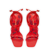 Larroude Nadia Sandal In Scarlet Leather