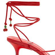 Larroude Nadia Sandal In Scarlet Leather