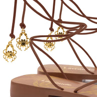 Larroude Nadia Flat Sandal In Caramel Leather