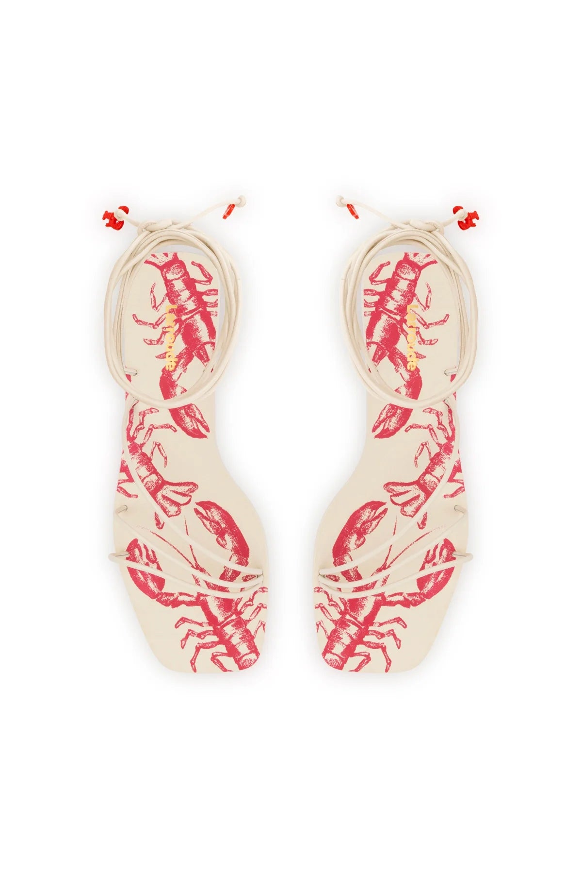 Larroude Nadia Flat Sandal In Ivory Leather