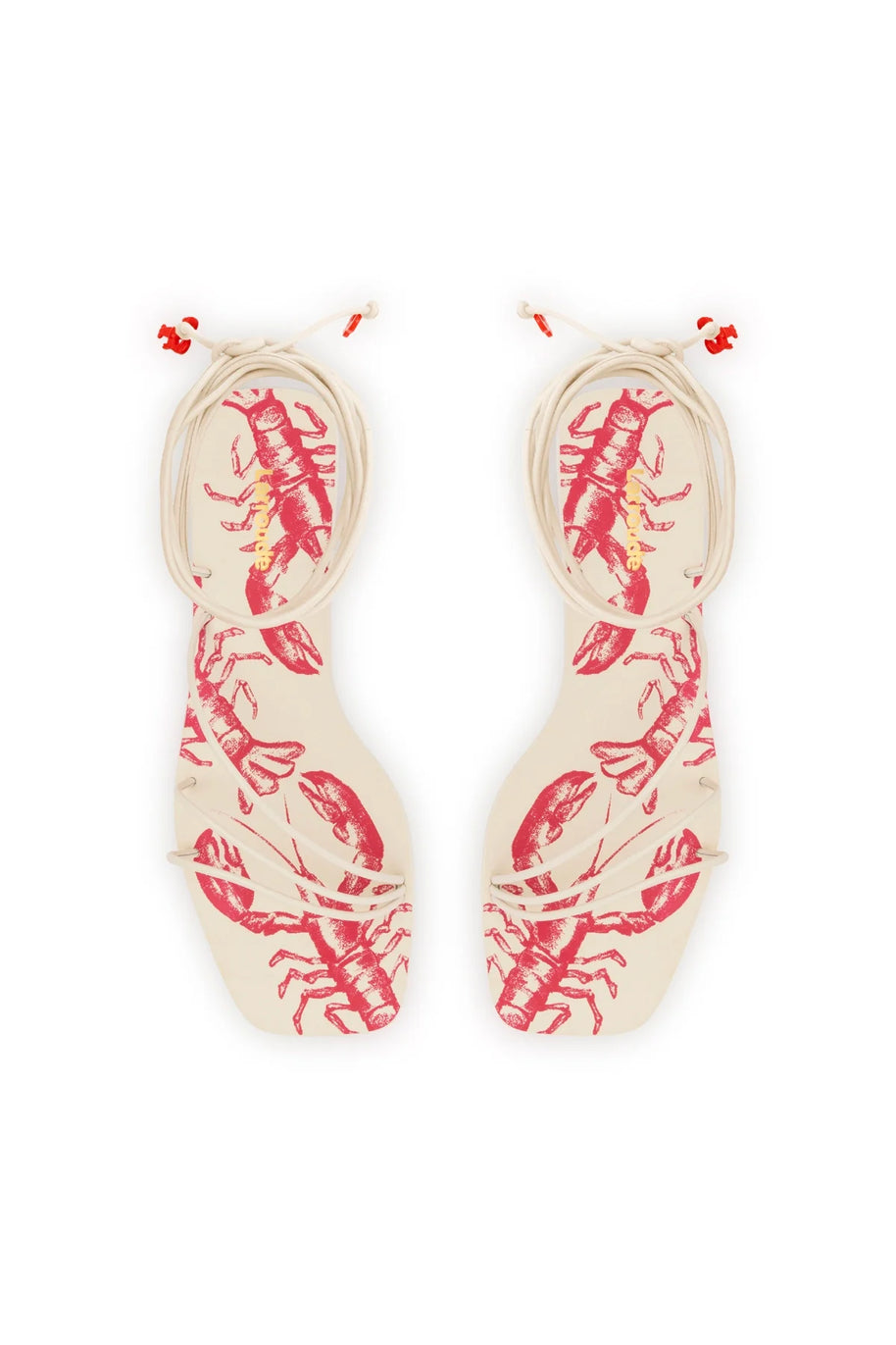 Larroude Nadia Flat Sandal In Ivory Leather
