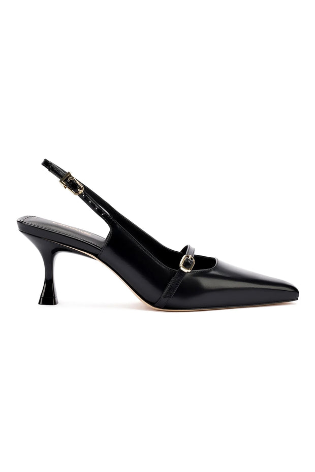 Larroude Ines Pump In Black Leather