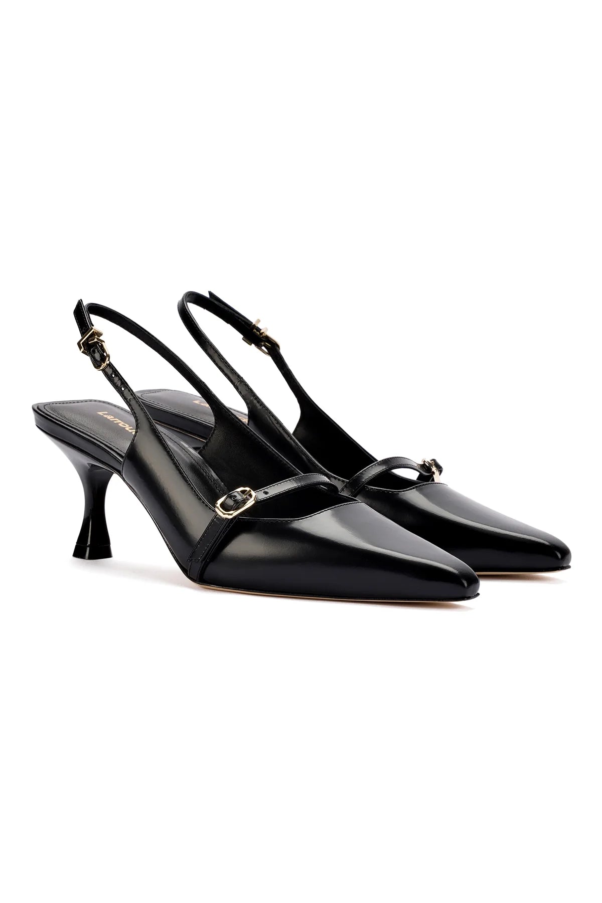 Larroude Ines Pump In Black Leather