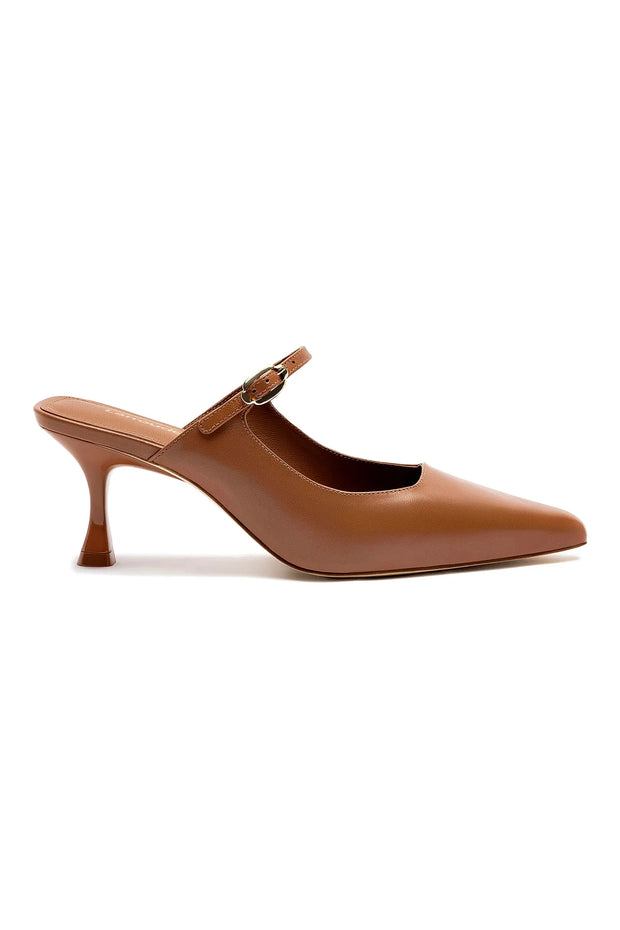 Larroude Ines Mule In Caramel Leather