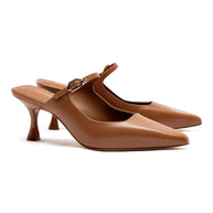 Larroude Ines Mule In Caramel Leather