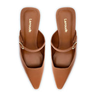 Larroude Ines Mule In Caramel Leather