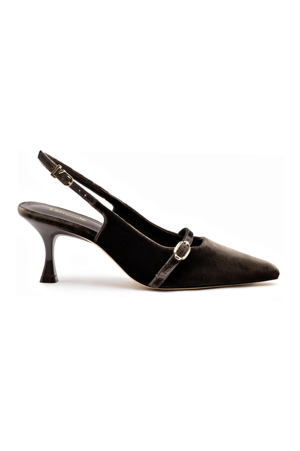 Larroude Ines Pump In Expresso Velvet