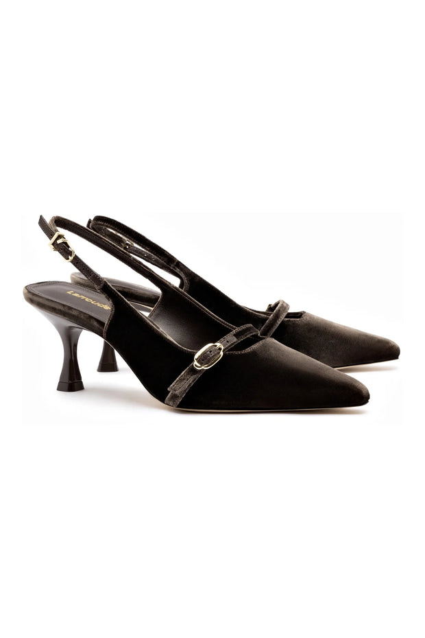 Larroude Ines Pump In Expresso Velvet