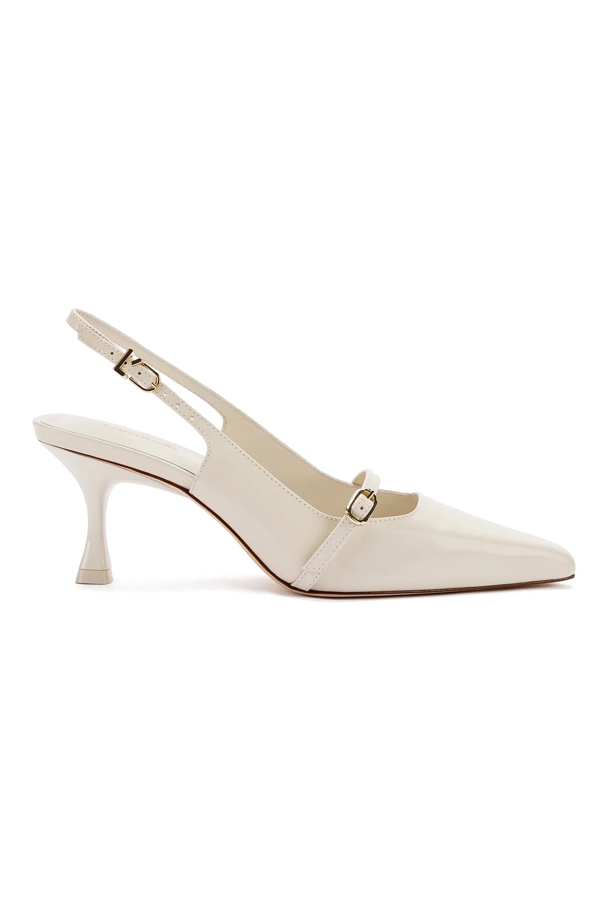 Larroude Ines Pump In Ivory Leather
