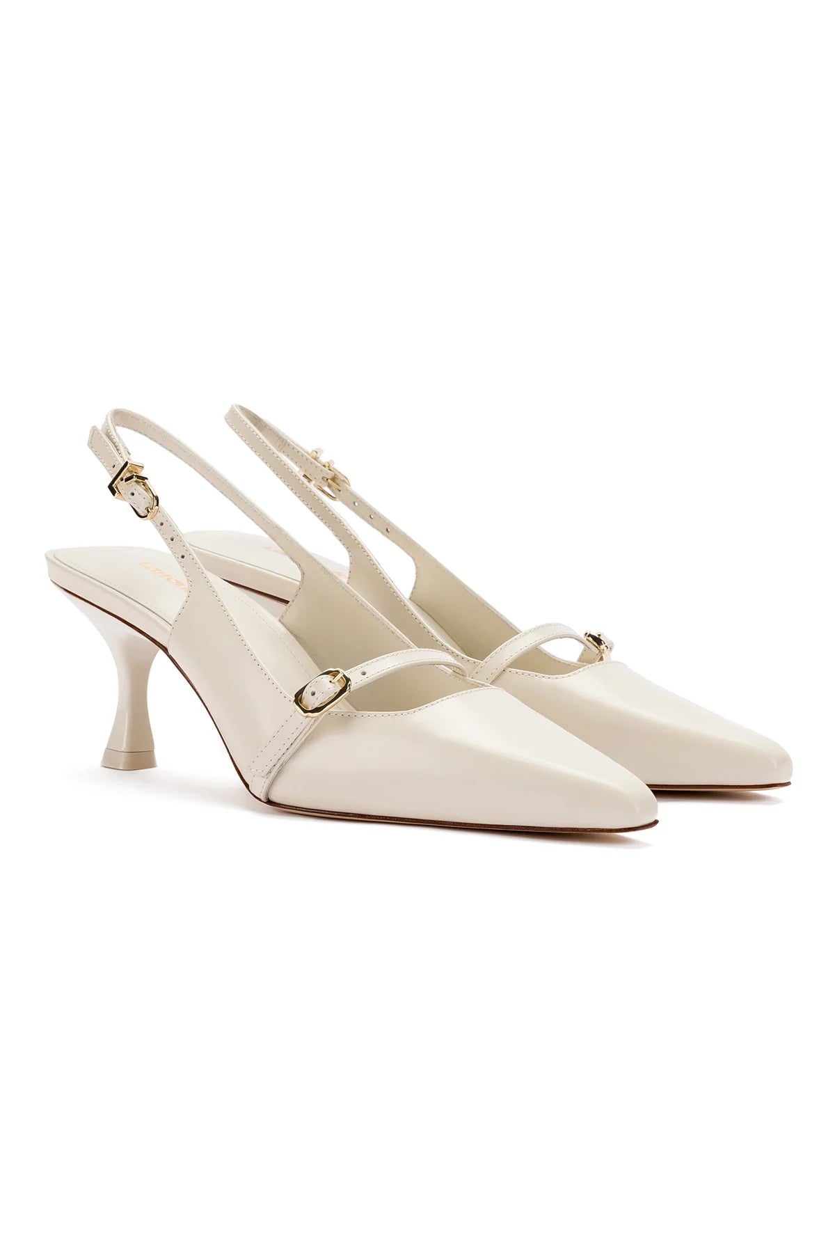Larroude Ines Pump In Ivory Leather