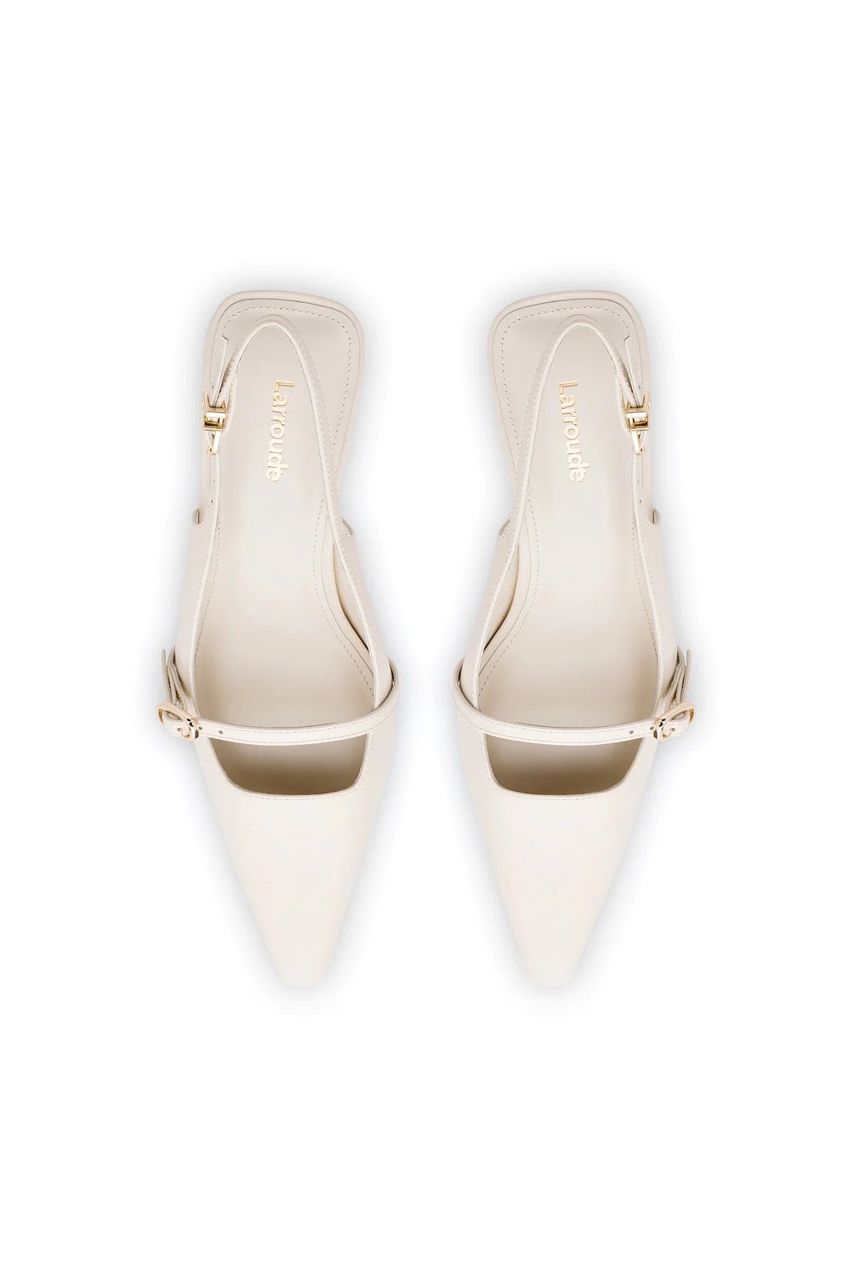 Larroude Ines Pump In Ivory Leather