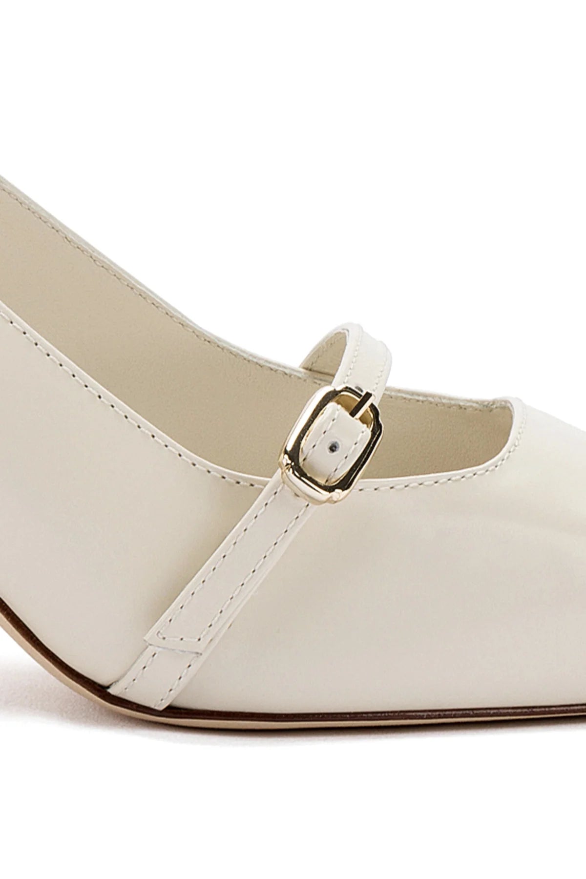 Larroude Ines Pump In Ivory Leather