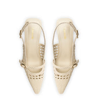 Ines Macrame Pump In Ivory Leather