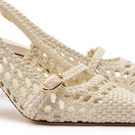 Ines Macrame Pump In Ivory Leather