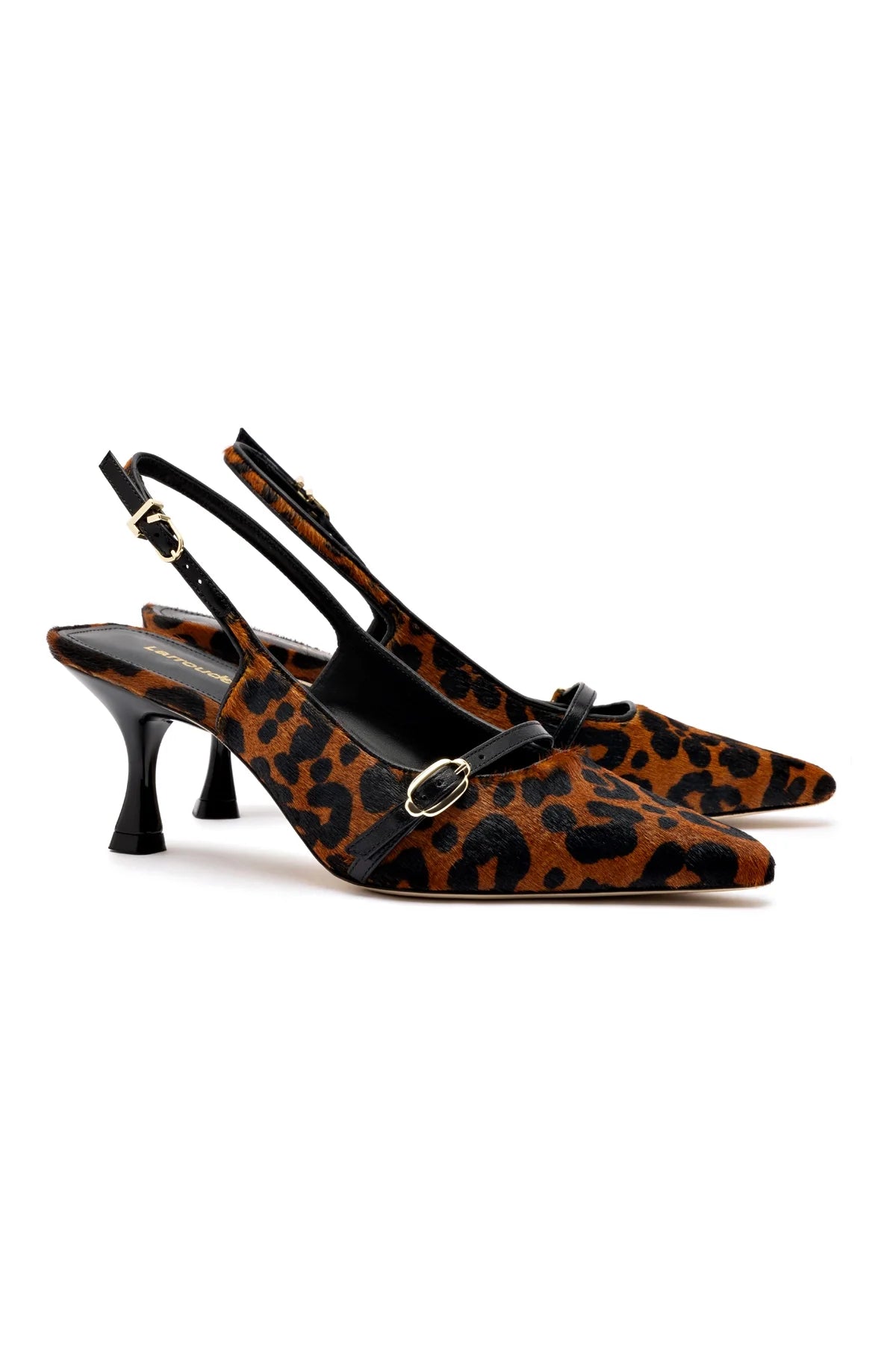 Larroude Ines Pump In Leopard Print Calf Hair