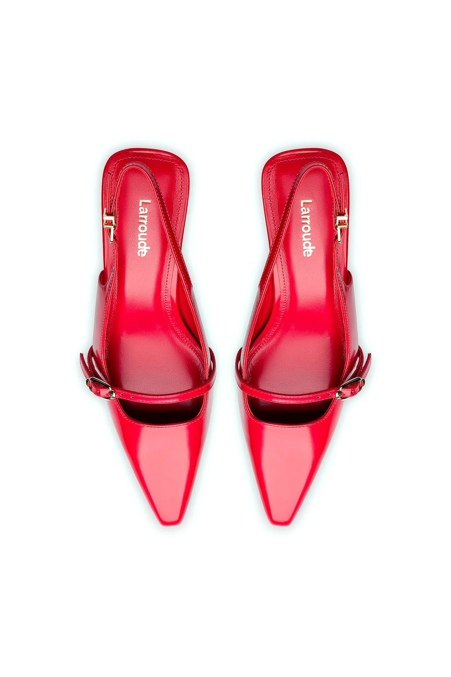 Larroude Ines Pump In Scarlet Leather