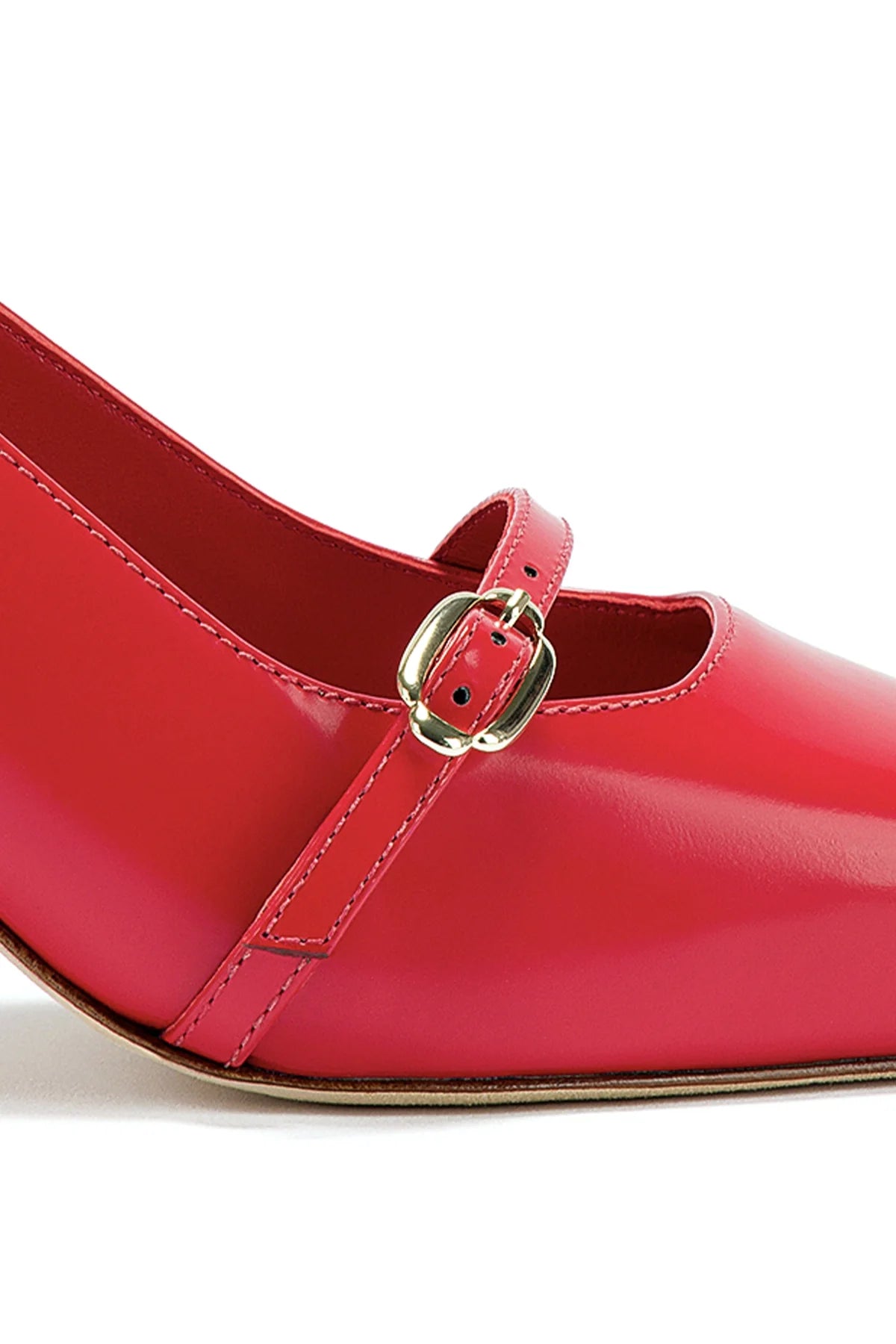 Larroude Ines Pump In Scarlet Leather