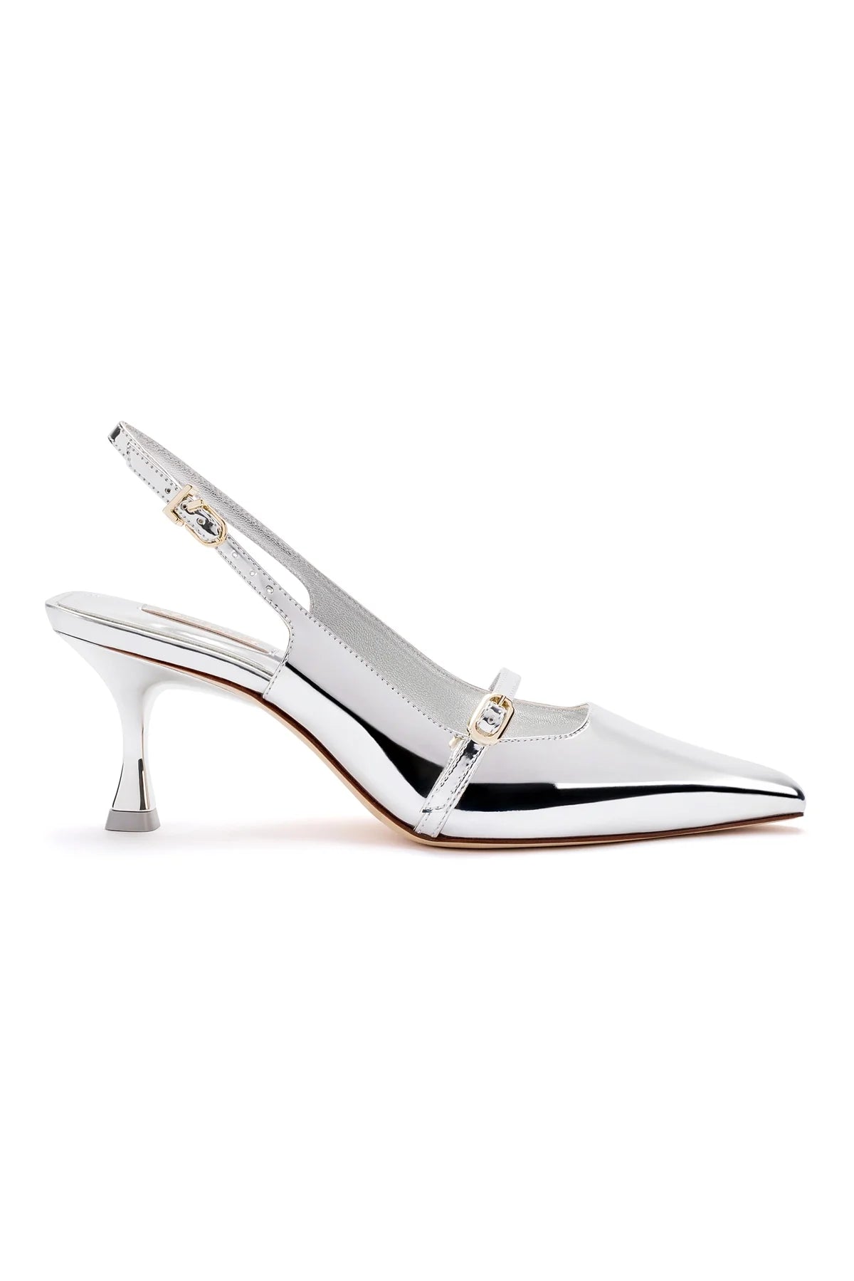 Larroude Ines Pump In Silver Specchio