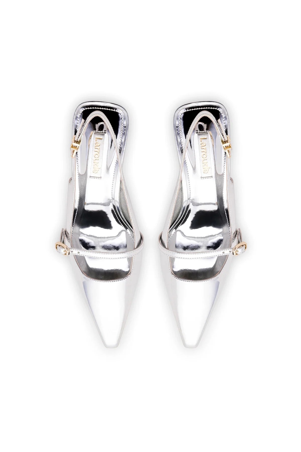 Larroude Ines Pump In Silver Specchio