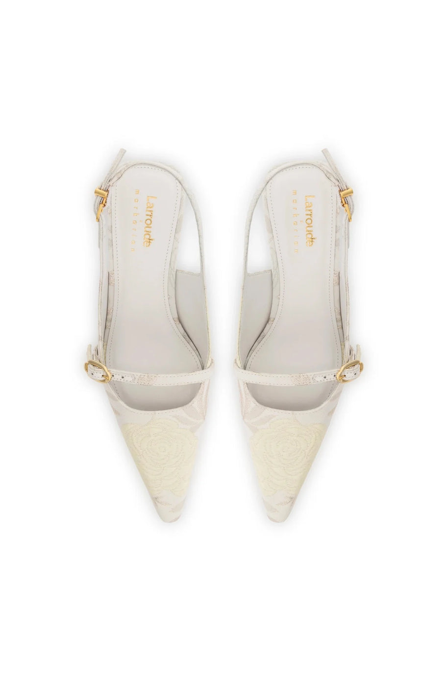 Larroudé X Markarian Ines Pump In Yvette Ivory Brocade