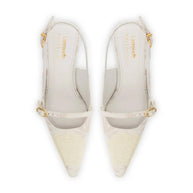 Larroudé X Markarian Ines Pump In Yvette Ivory Brocade