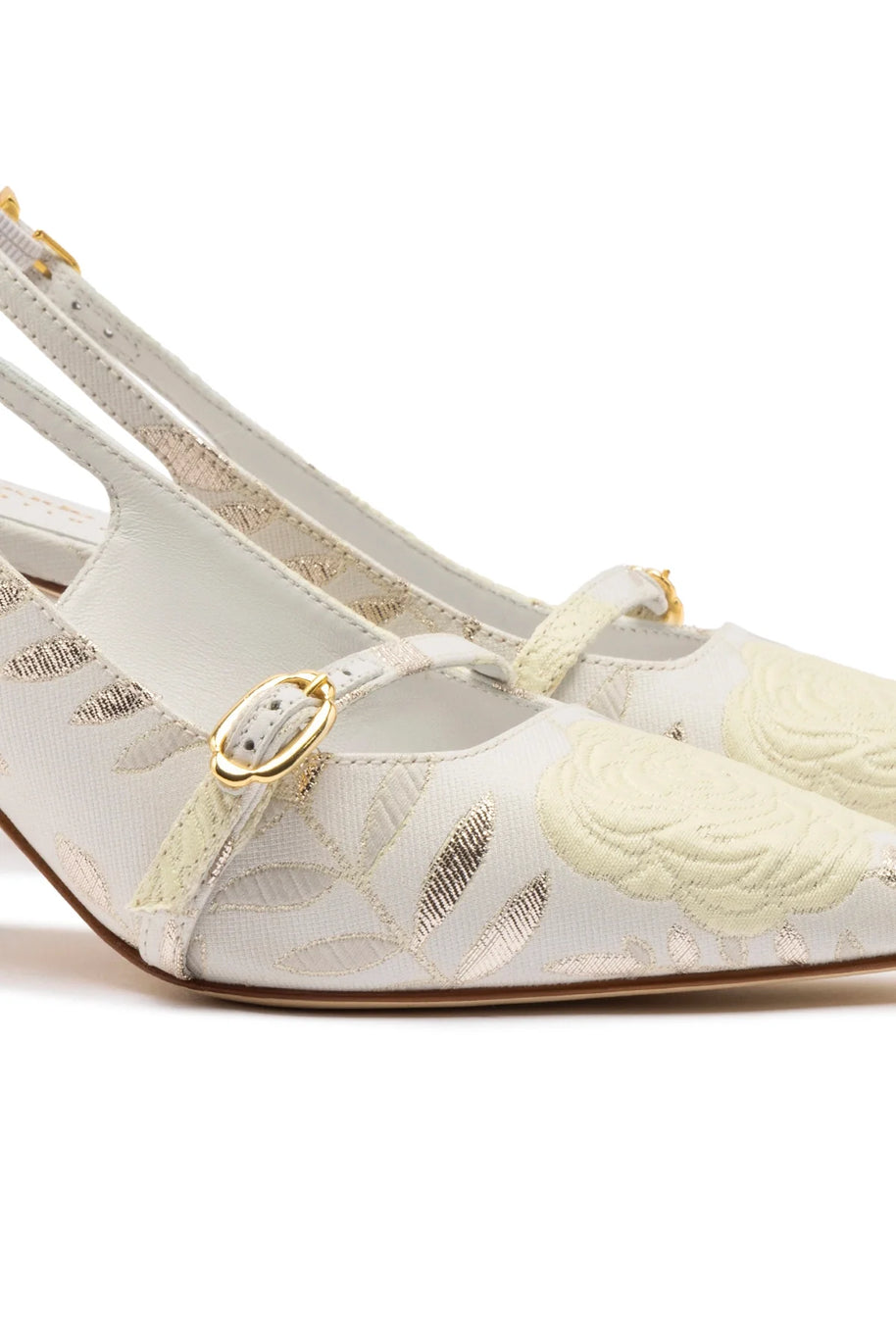 Larroudé X Markarian Ines Pump In Yvette Ivory Brocade