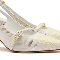 Larroudé X Markarian Ines Pump In Yvette Ivory Brocade