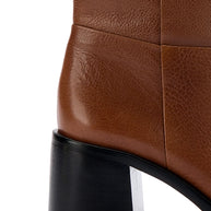Larroude Ricky Boot In Mocca Leather