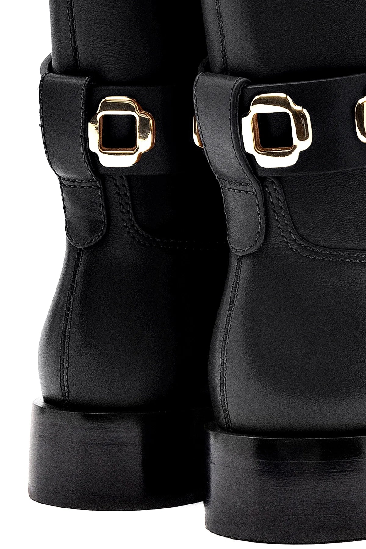 Larroude Milan Flat Boot In Black Leather