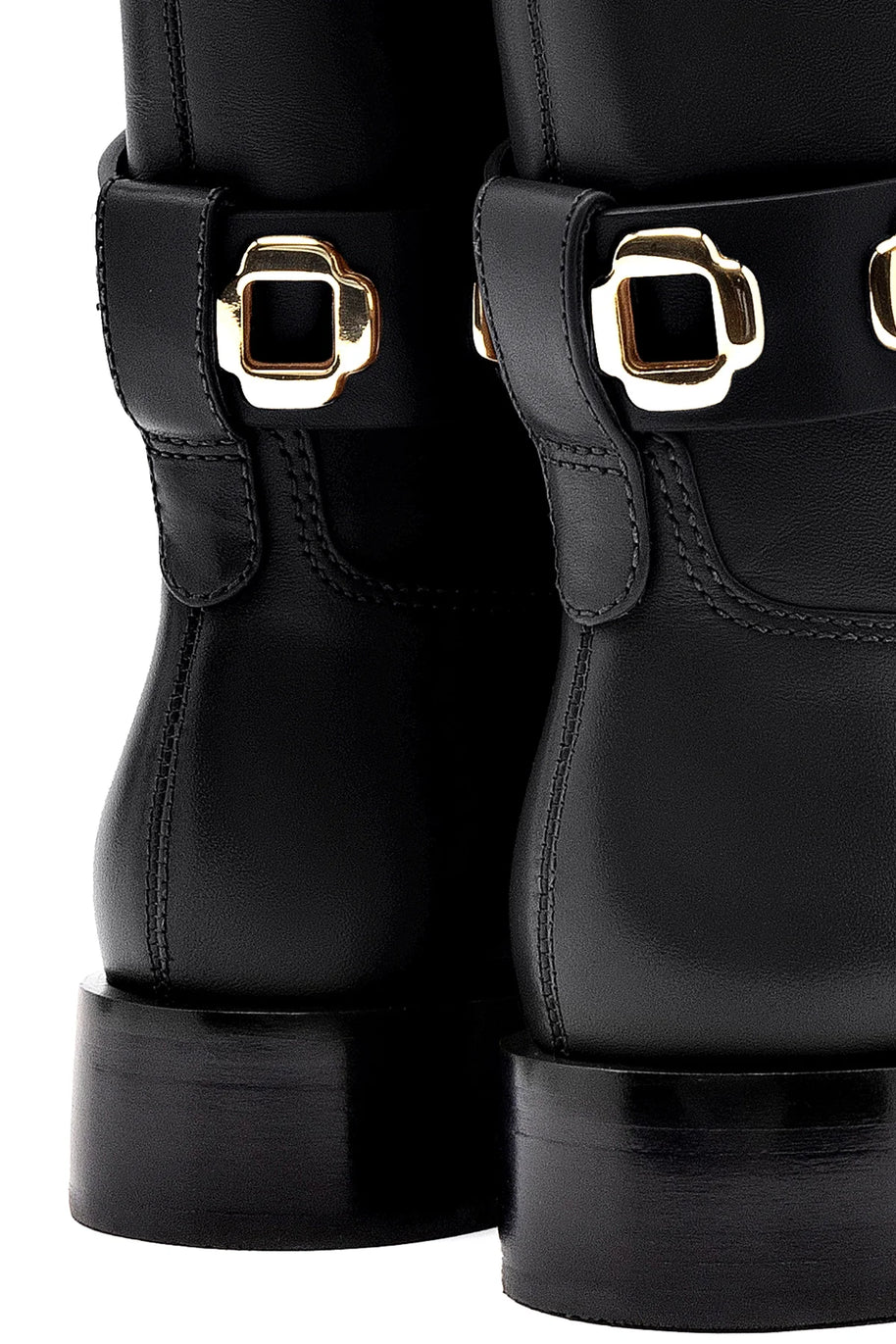 Larroude Milan Flat Boot In Black Leather
