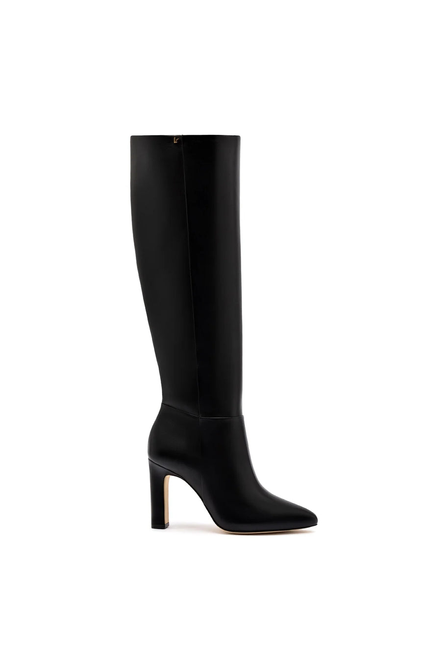 Larroude Cindy Hi Boot In Black Leather