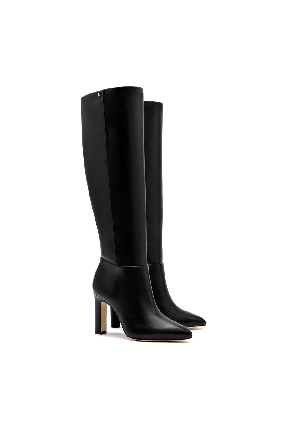 Larroude Cindy Hi Boot In Black Leather