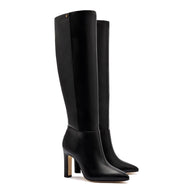 Larroude Cindy Hi Boot In Black Leather