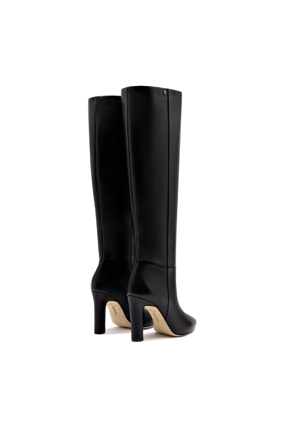 Larroude Cindy Hi Boot In Black Leather