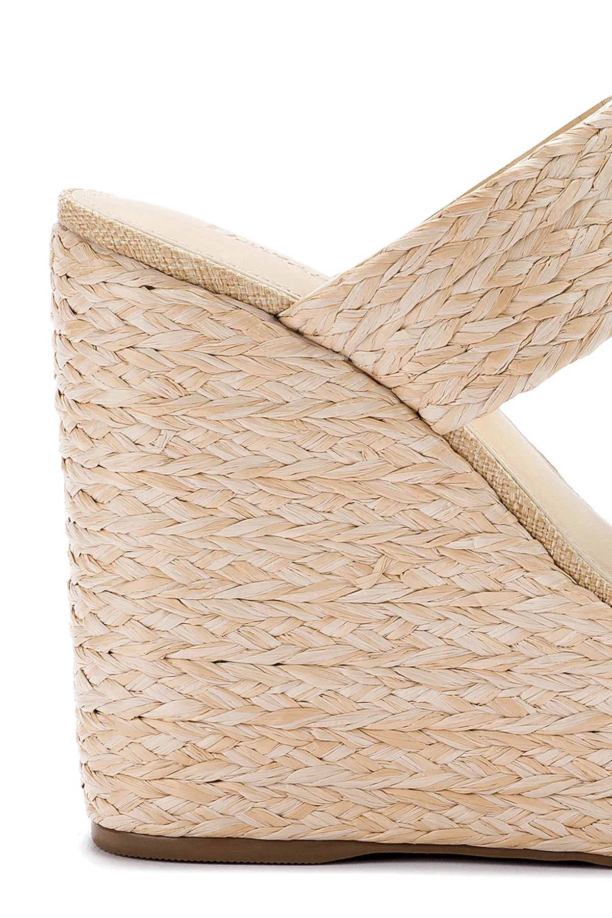 Larroude Pamela Wedge In Natural Raffia