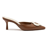 Larroude Flora Pump In Caramel and Ivory Leather