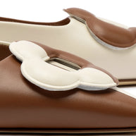 Larroude Flora Pump In Caramel and Ivory Leather