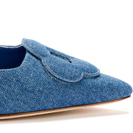 Larroude Flora Pump In Blue Stoned Denim